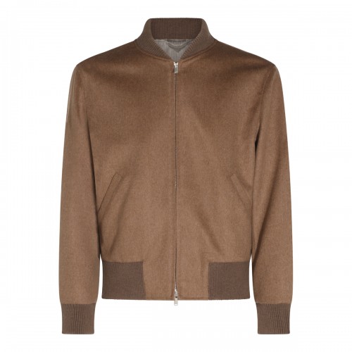 CAMEL WOOL CASUAL JACKET