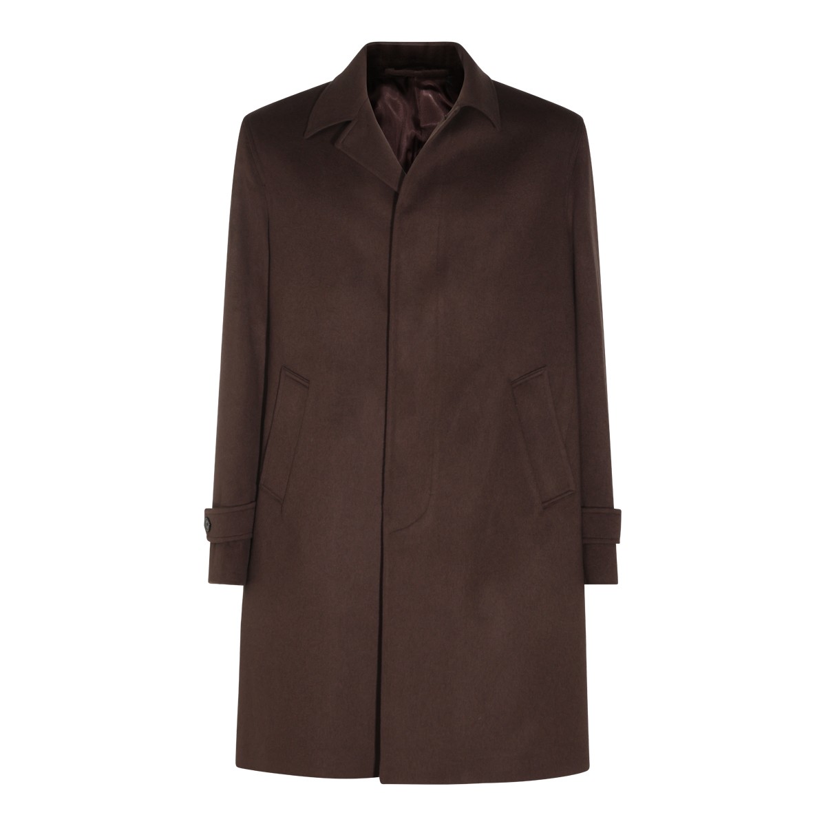 BROWN VIRGIN WOOL AND CASHMERE BLEND...