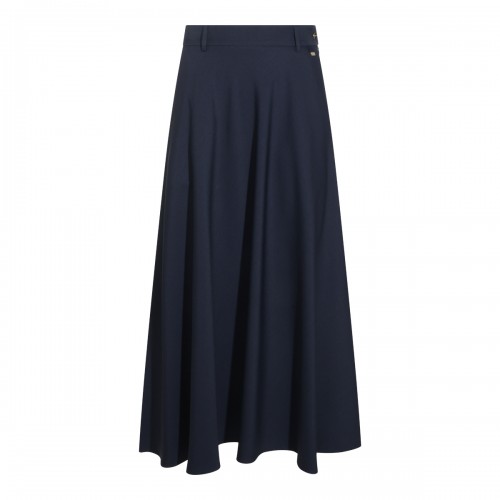 DARK BLUE LONG PLEATED SKIRT
