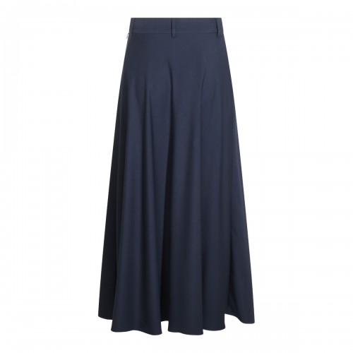 DARK BLUE LONG PLEATED SKIRT 2