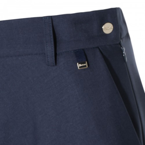 DARK BLUE LONG PLEATED SKIRT