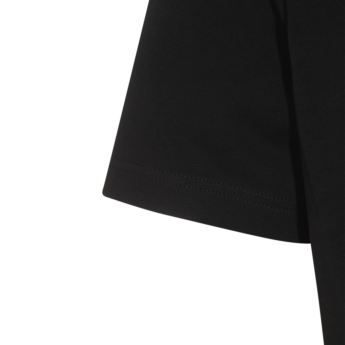 BLACK COTTON LOGO PATCH T-SHIRT