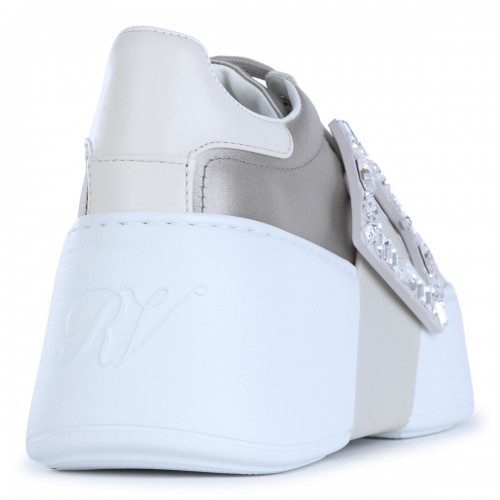 BEIGE SATIN VIV' HIGH STRASS SKATE SNEAKERS