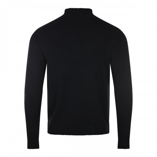 BLACK WOOL FISHERMAN JUMPER 2