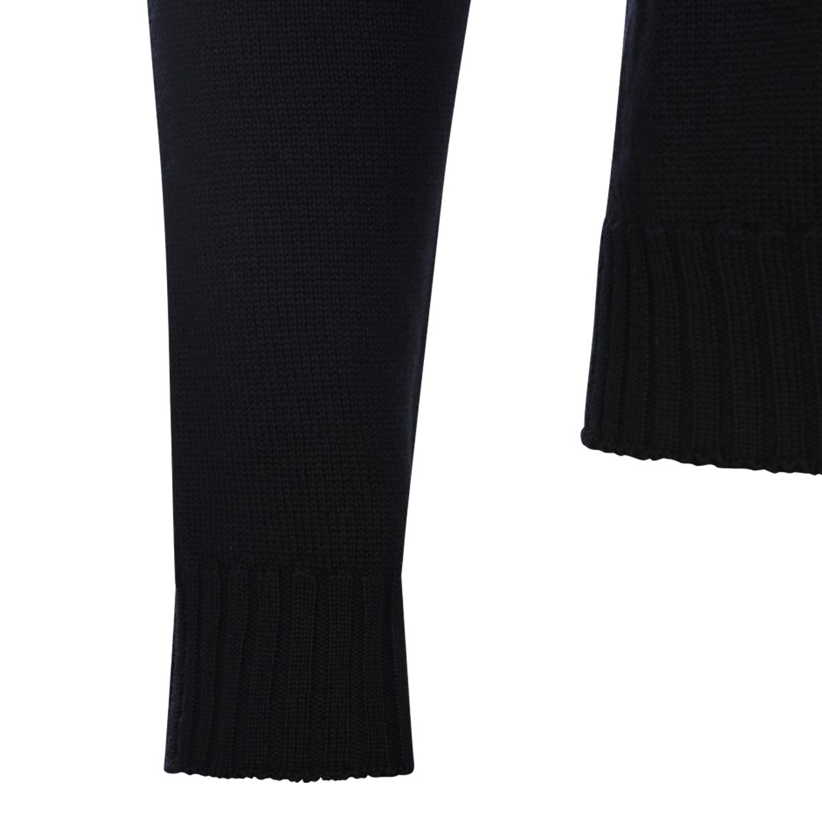 BLACK WOOL FISHERMAN JUMPER