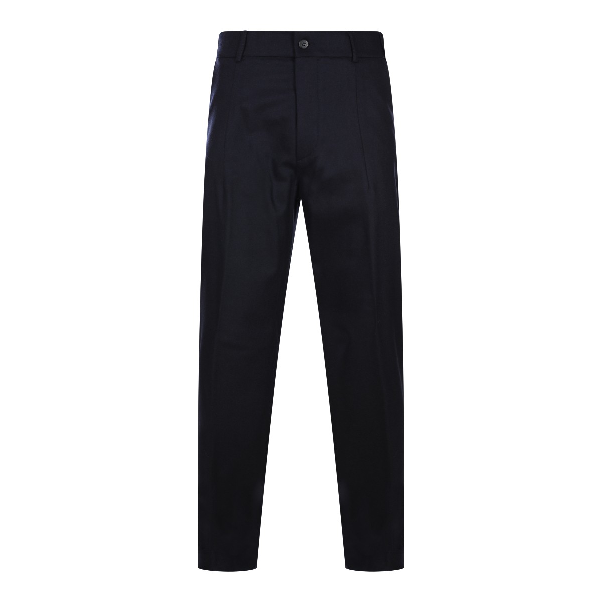 BLUE WOOL AND CASHMERE BLEND PANTS