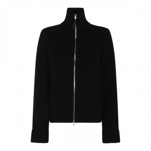 BLACK WOOL COTTON BLEND...