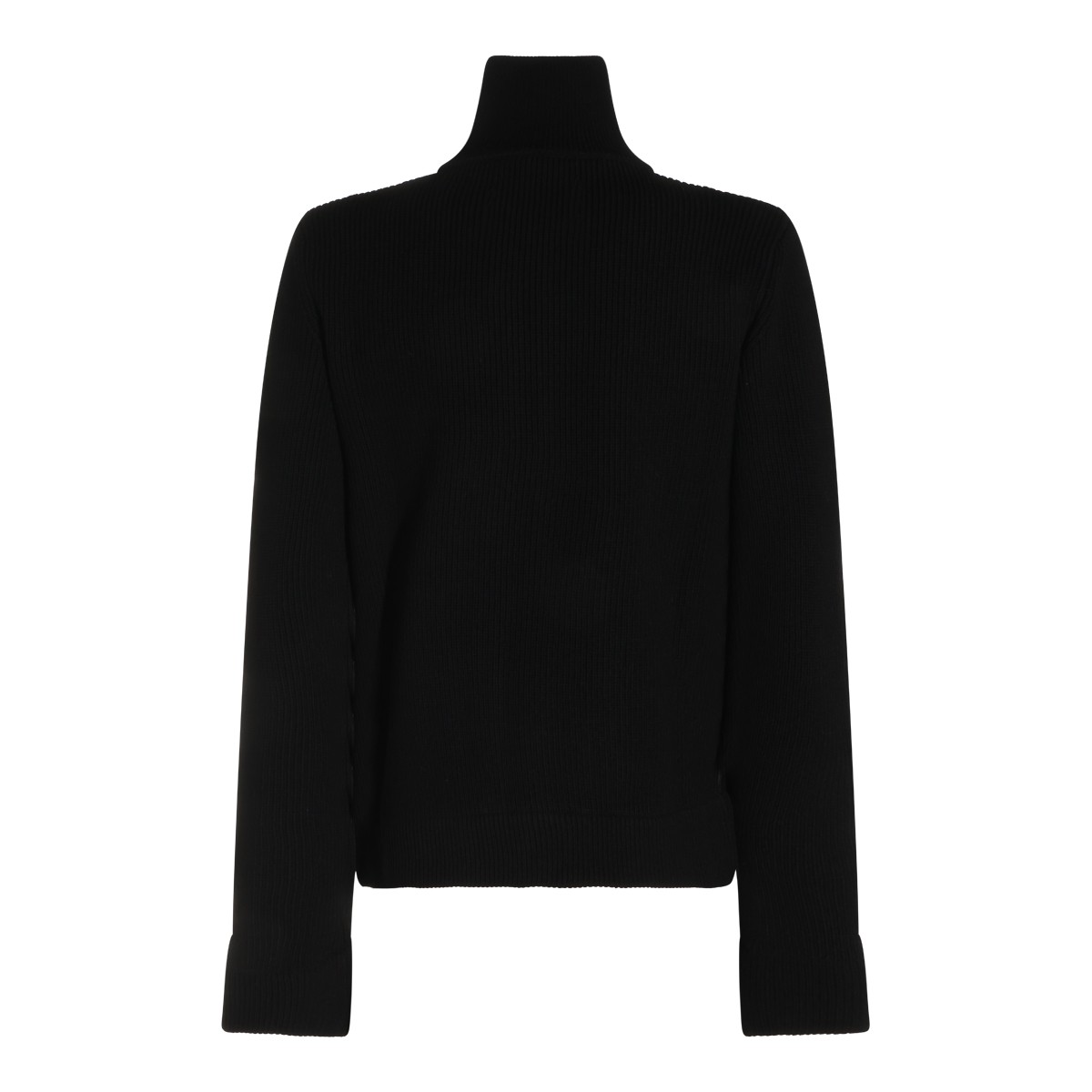 BLACK WOOL COTTON BLEND KNITWEAR