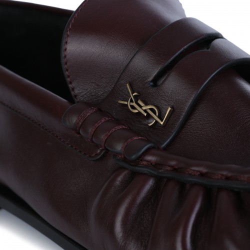 BURGUNDY LEATHER LOAFERS