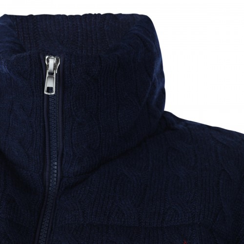 NAVY HEATHER PUFFER CROPPED DOWN JACKET