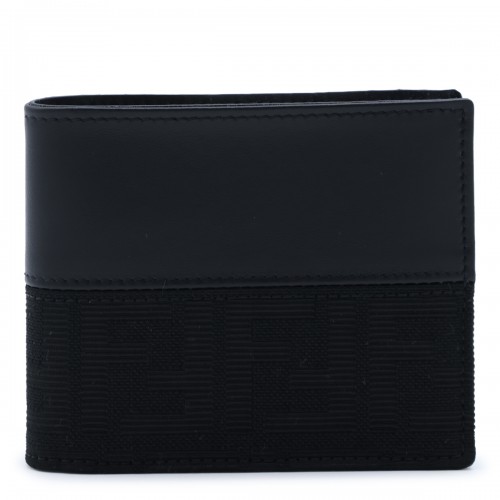 BLACK LEATHER BIFOLD WALLET