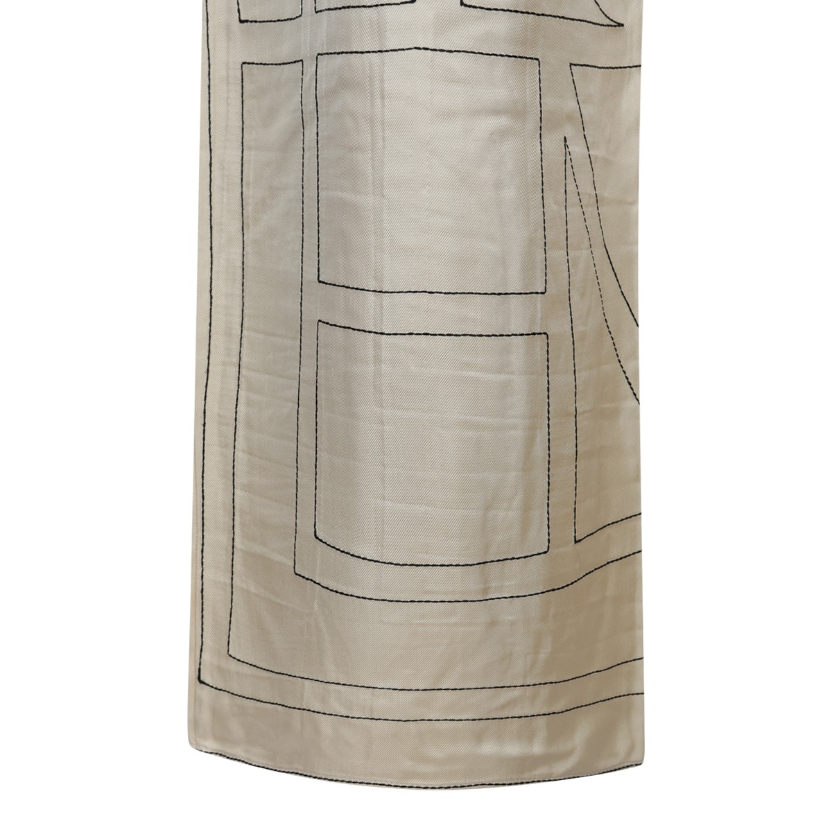IVORY SILK MONOGRAM PIJAMA PANTS