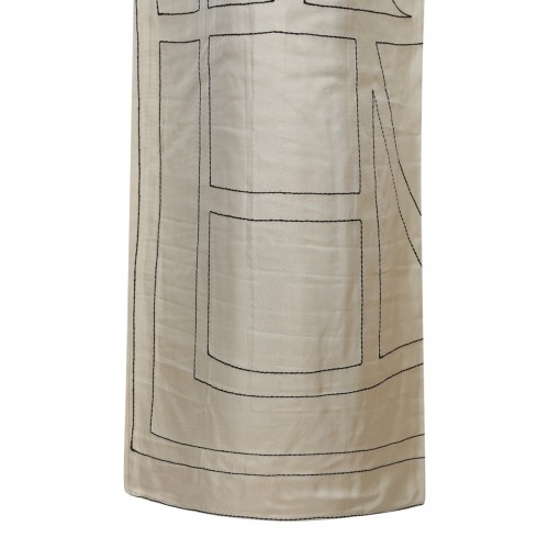 IVORY SILK MONOGRAM PIJAMA PANTS