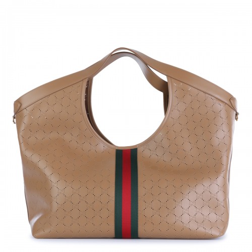 BROWN LEATHER GIGLIO SHOULDER BAG