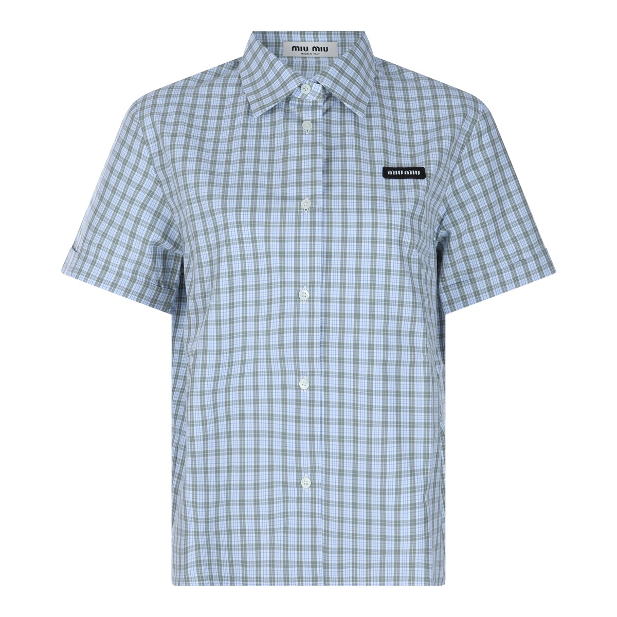 WHITE AND SAND COTTON CHECK SHIRT