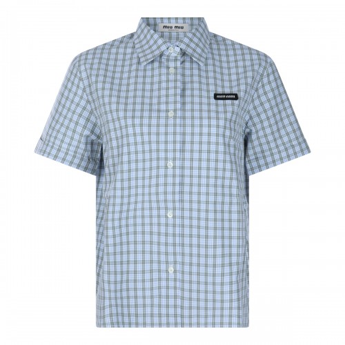 WHITE AND SAND COTTON CHECK SHIRT