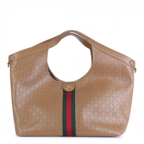 BROWN LEATHER GIGLIO SHOULDER BAG