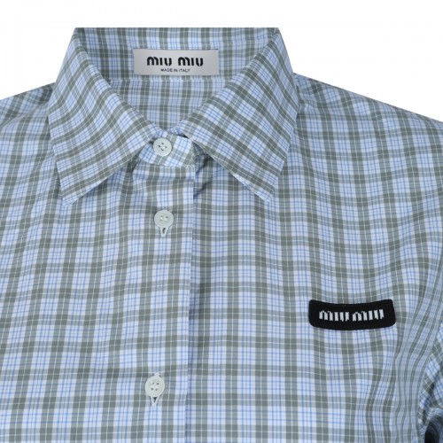 WHITE AND SAND COTTON CHECK SHIRT
