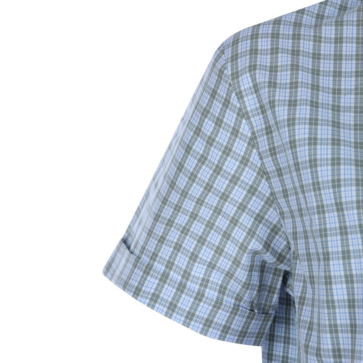 WHITE AND SAND COTTON CHECK SHIRT