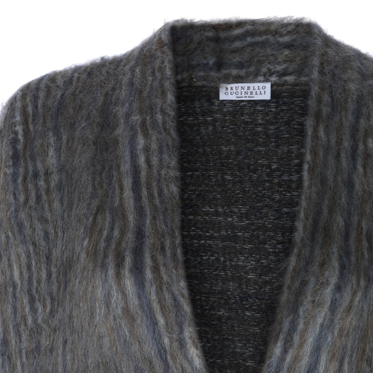 LIGHT GREY WOOL AND MOHAIR BLEND COAT