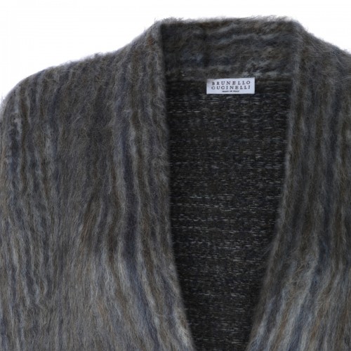 LIGHT GREY WOOL AND MOHAIR BLEND COAT