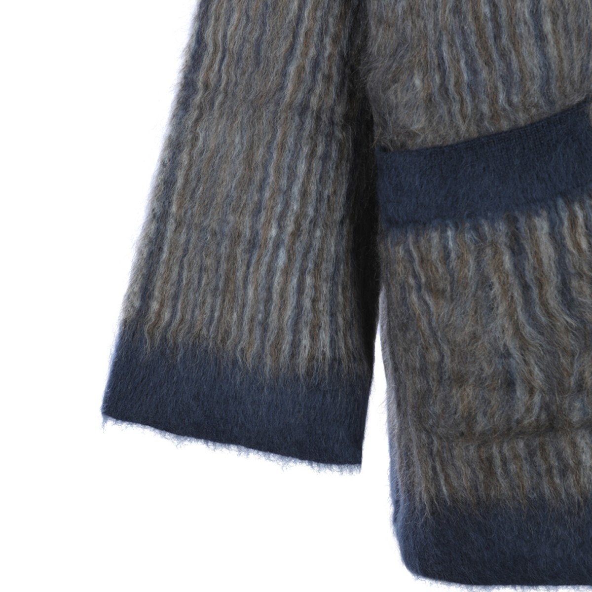 LIGHT GREY WOOL AND MOHAIR BLEND COAT