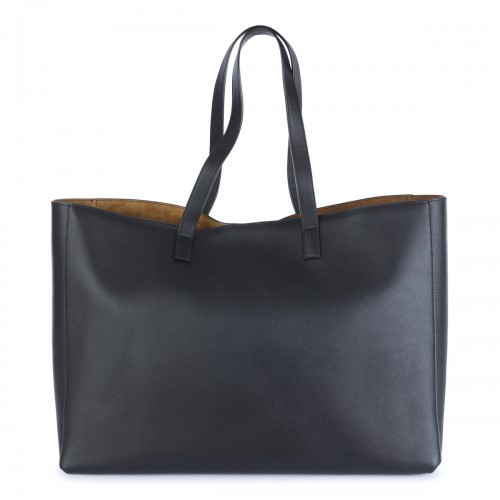 BLACK LEATHER TOTE