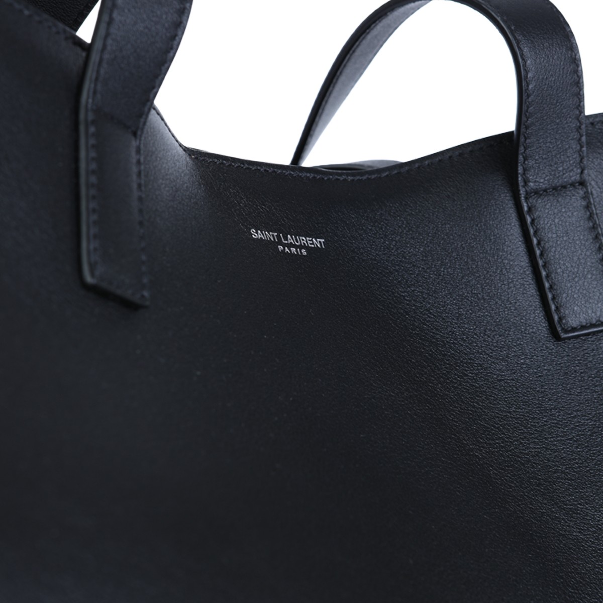 BLACK LEATHER TOTE