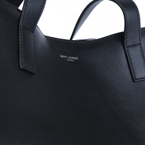 BLACK LEATHER TOTE