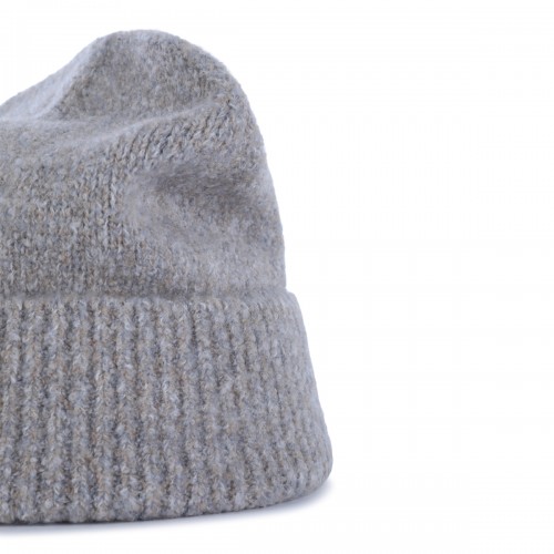 BEIGE WOOL BEANIE