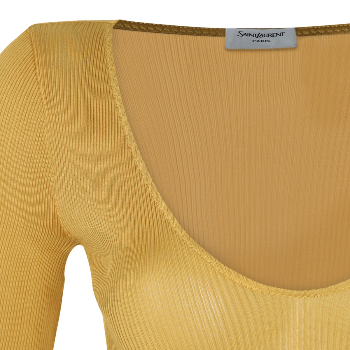 JAUNE SAFRAN SILK LON SLEEVED TOP