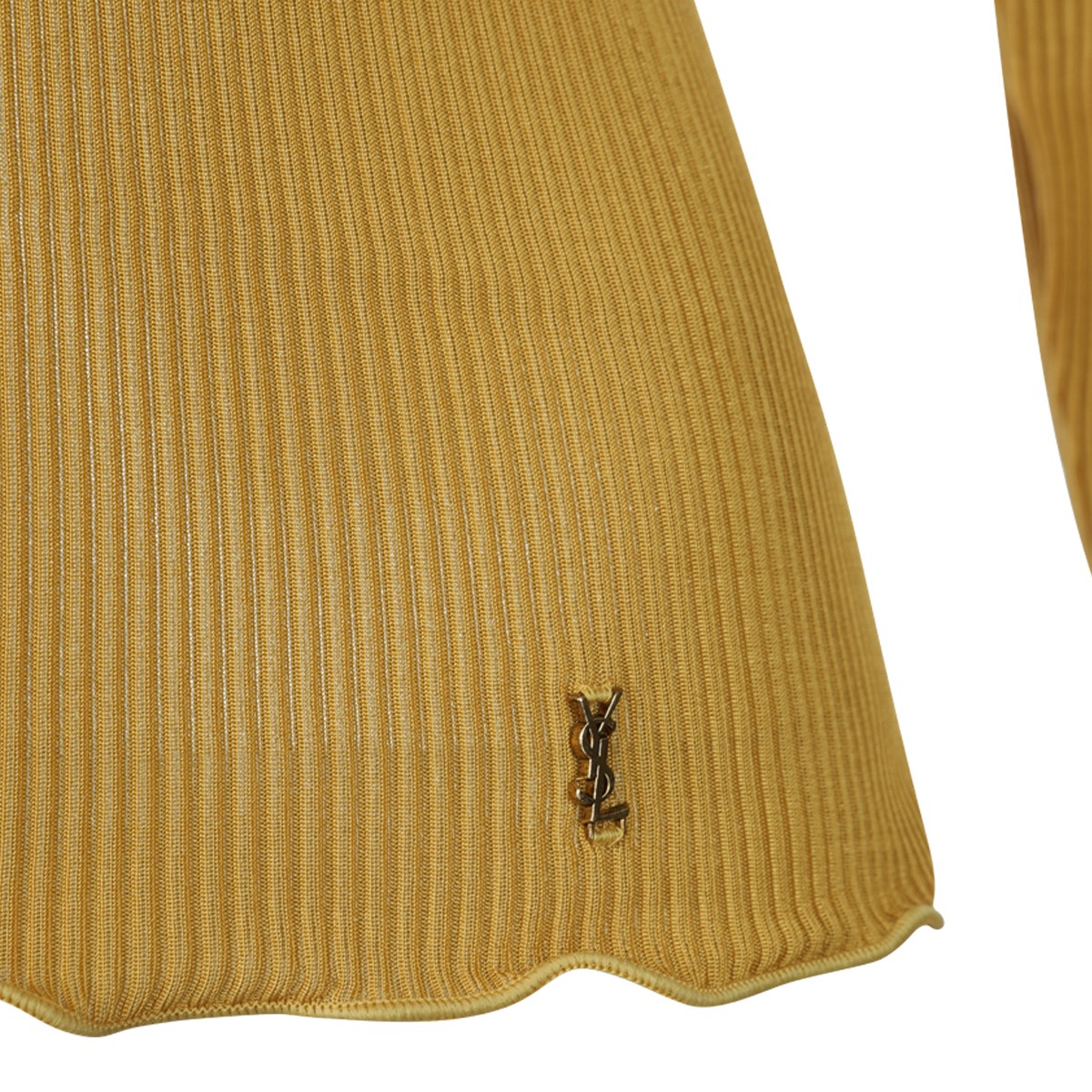 JAUNE SAFRAN SILK LON SLEEVED TOP