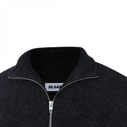 BLACK WOOL CASUAL JACKET 2