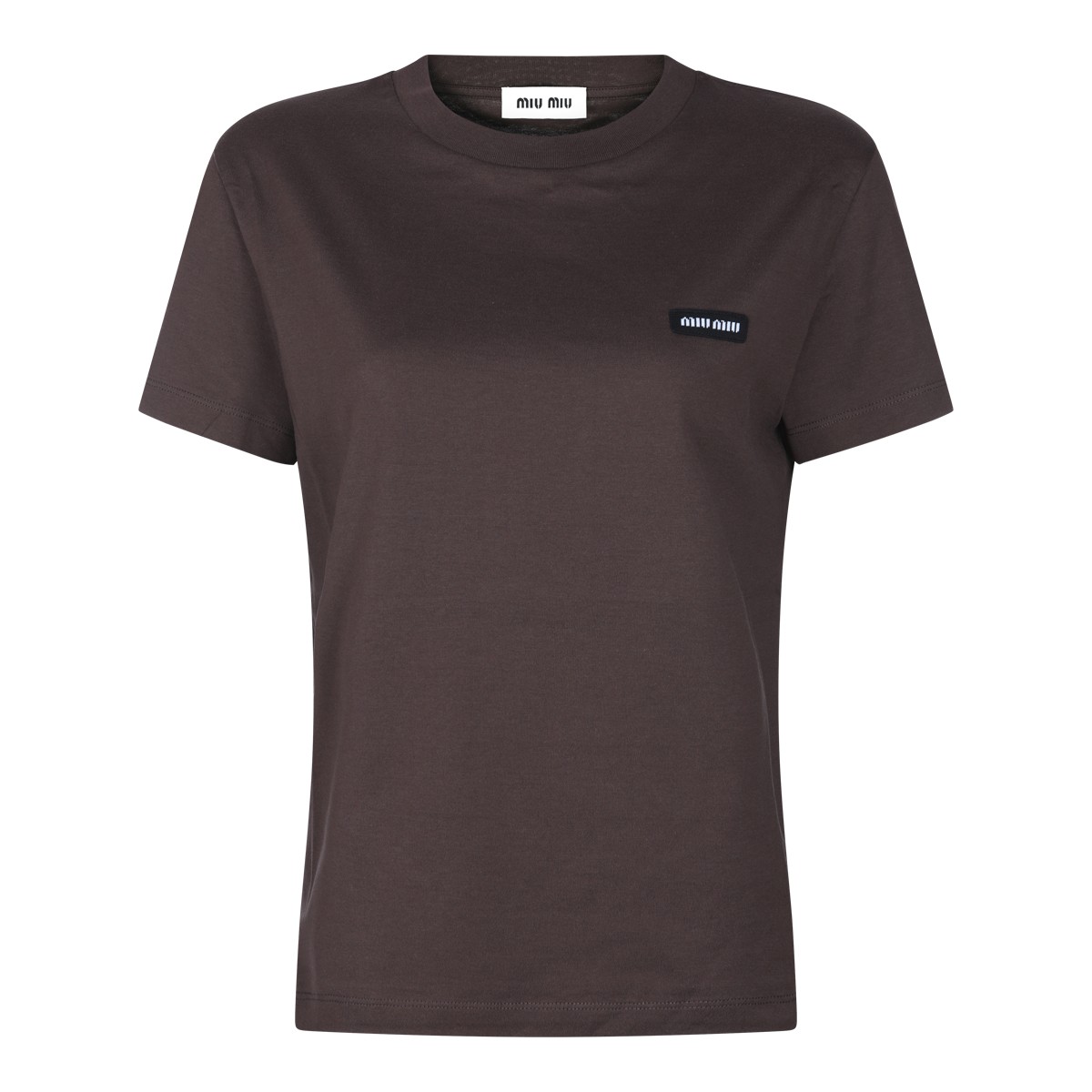 COCOA AND ANTHRACITE COTTON T-SHIRT