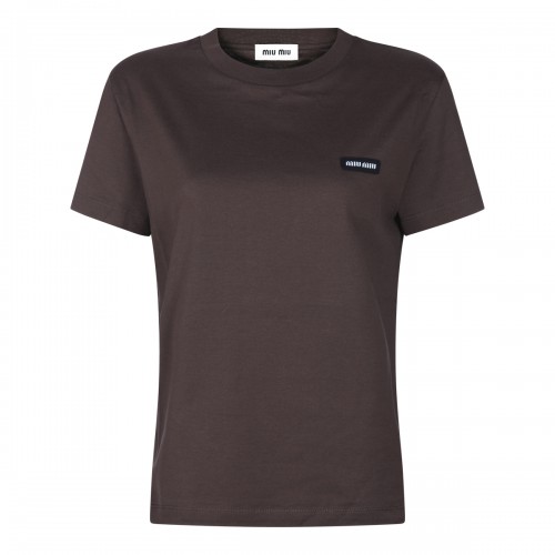 COCOA AND ANTHRACITE COTTON T-SHIRT