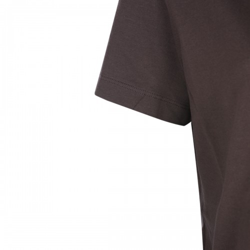 COCOA AND ANTHRACITE COTTON T-SHIRT