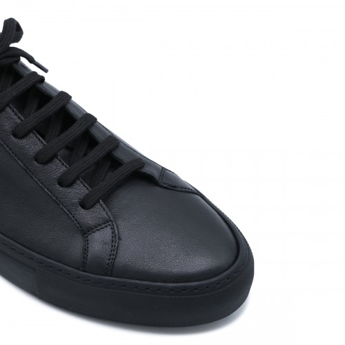 BLACK LEATHER ACHILLES PREMIUM SNEAKERS
