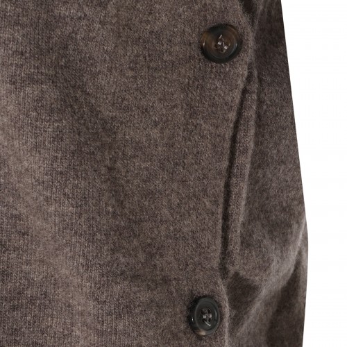 NUDE AND ECRU VIRGIN WOOL VEST SWEATER