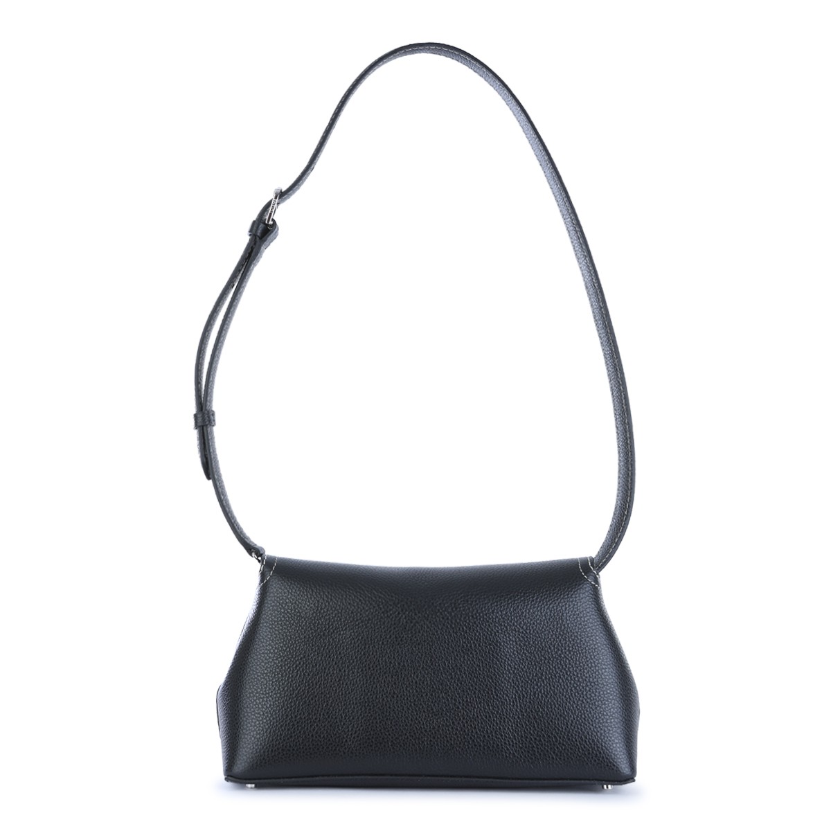 BLACK LEATHER T-LOCK CLUTCH