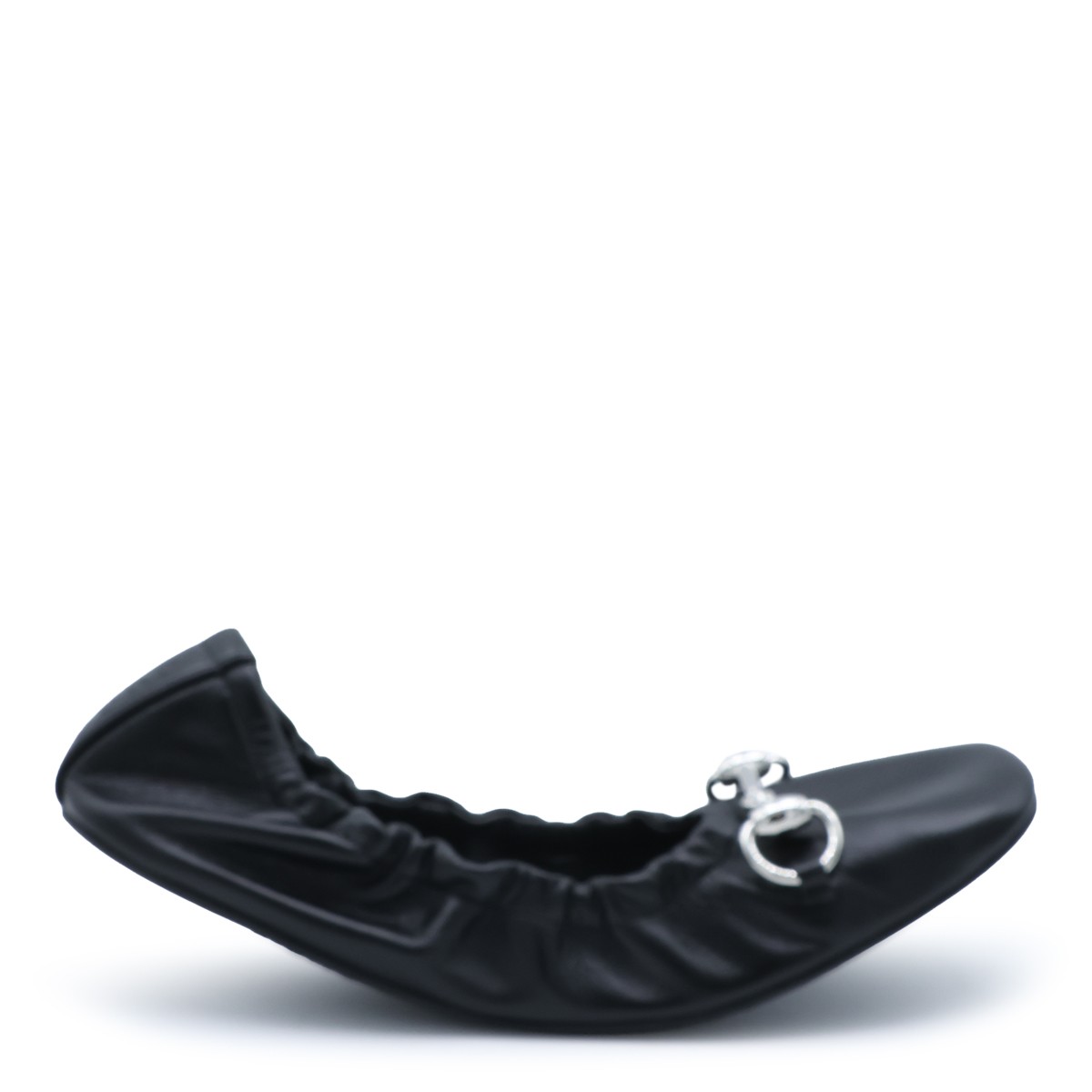 BLACK LEATHER FLATS