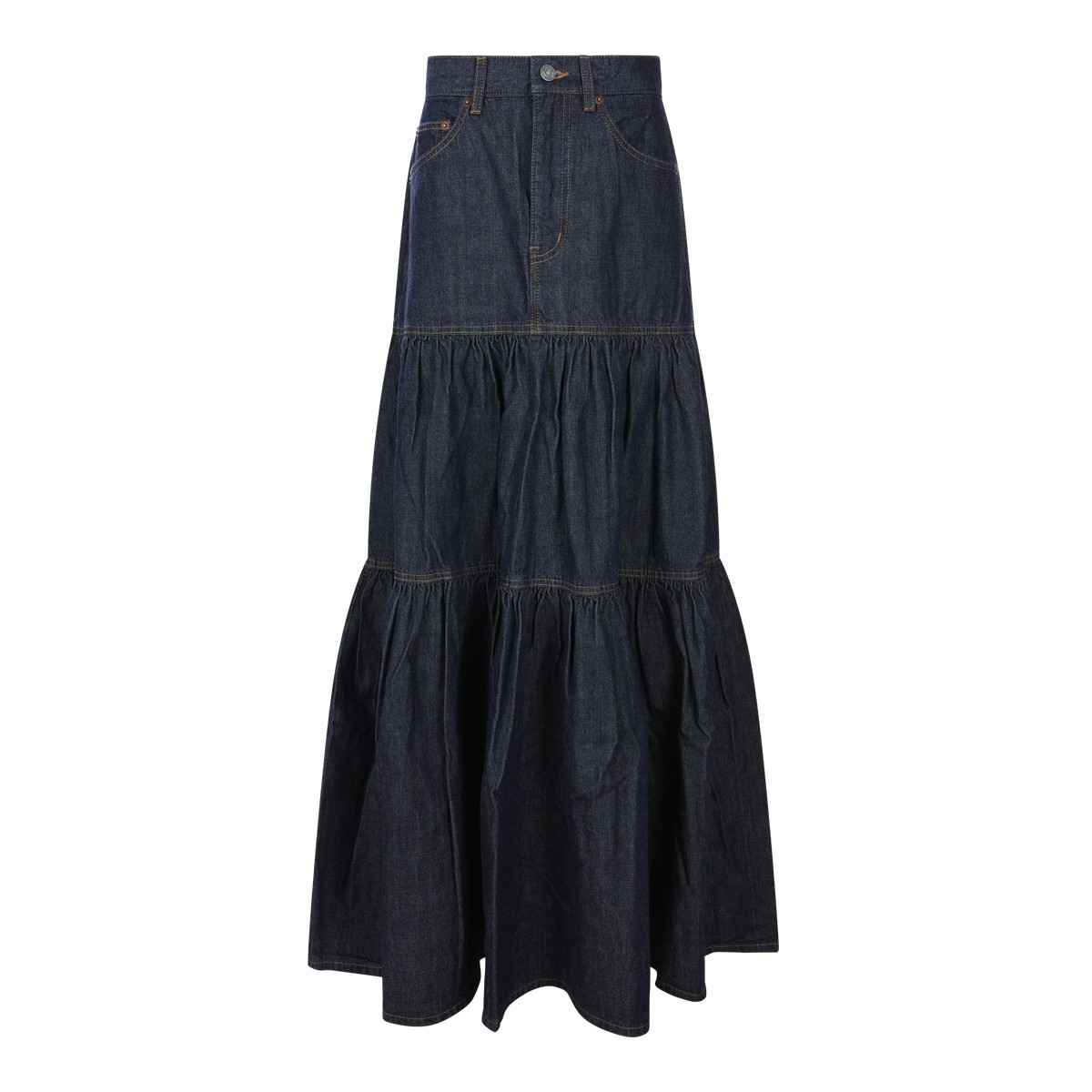 INDIGO COTTON LONG SKIRT