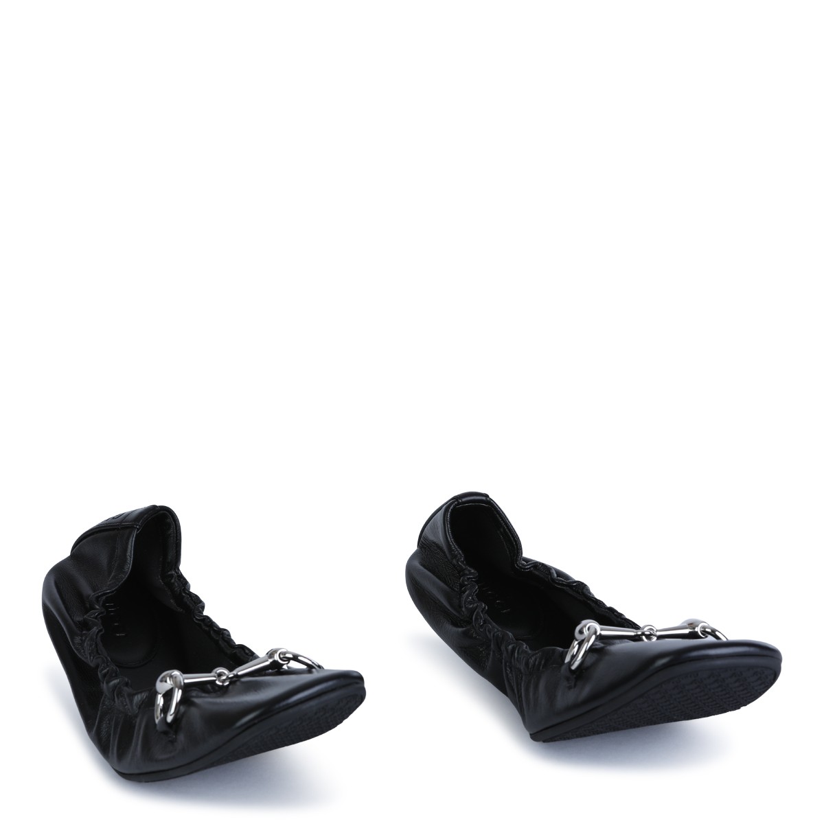 BLACK LEATHER FLATS