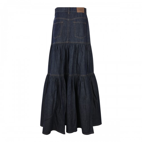 INDIGO COTTON LONG SKIRT 2