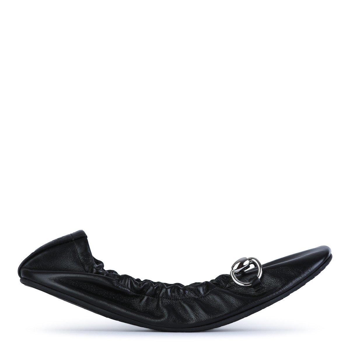 BLACK LEATHER FLATS