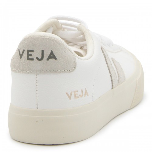WHITE AND BEIGE LEATHER CAMPO SNEAKERS