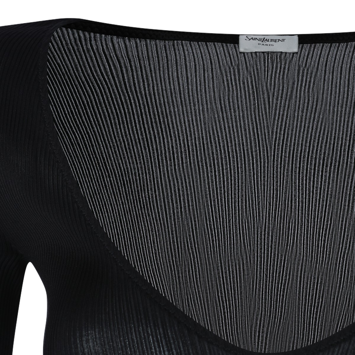 BLACK SILK LONG SLEEVED TOP