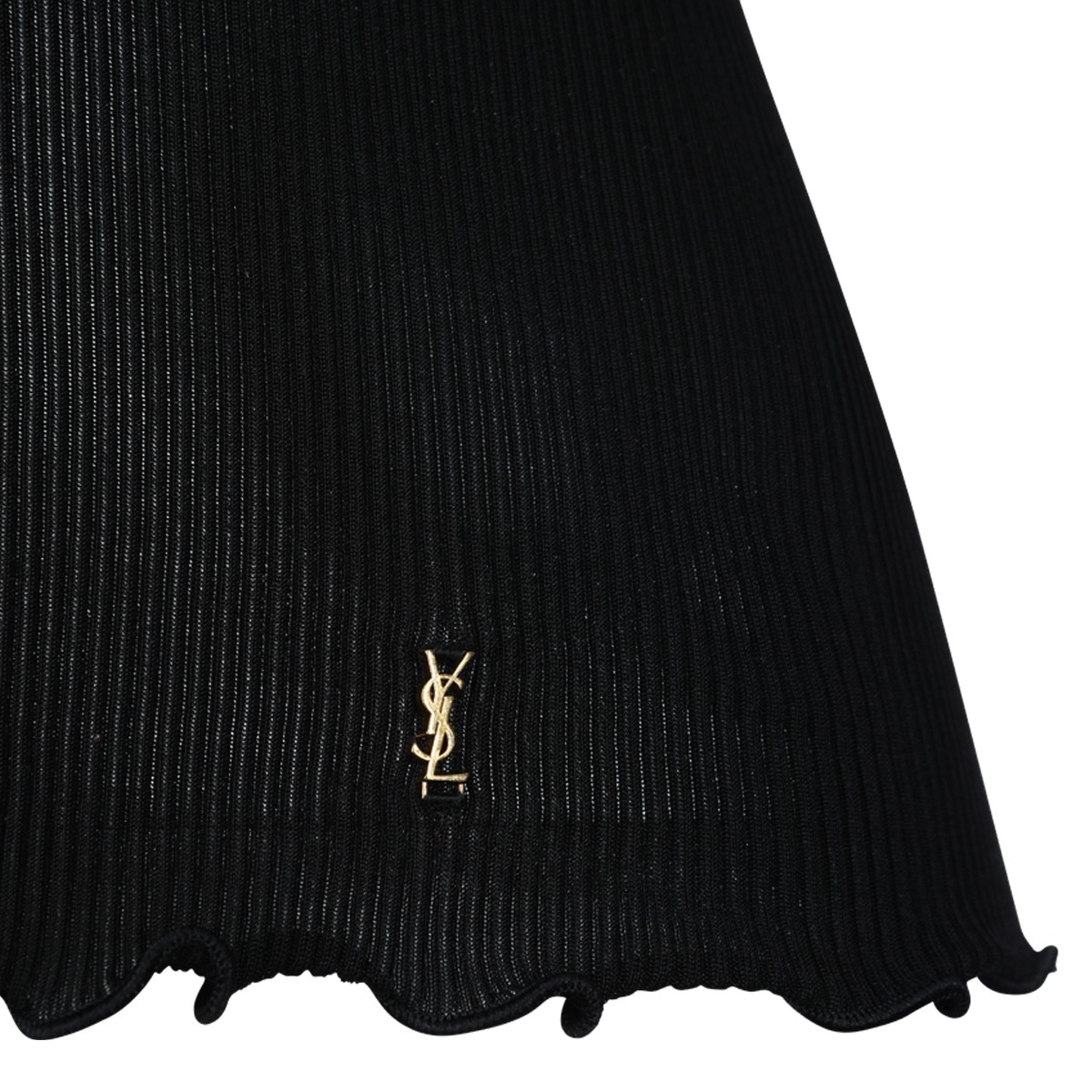 BLACK SILK LONG SLEEVED TOP