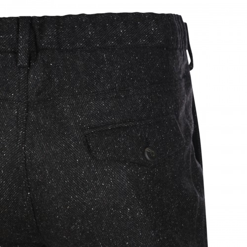 DARK BROWN WOOL BLEND PANTS