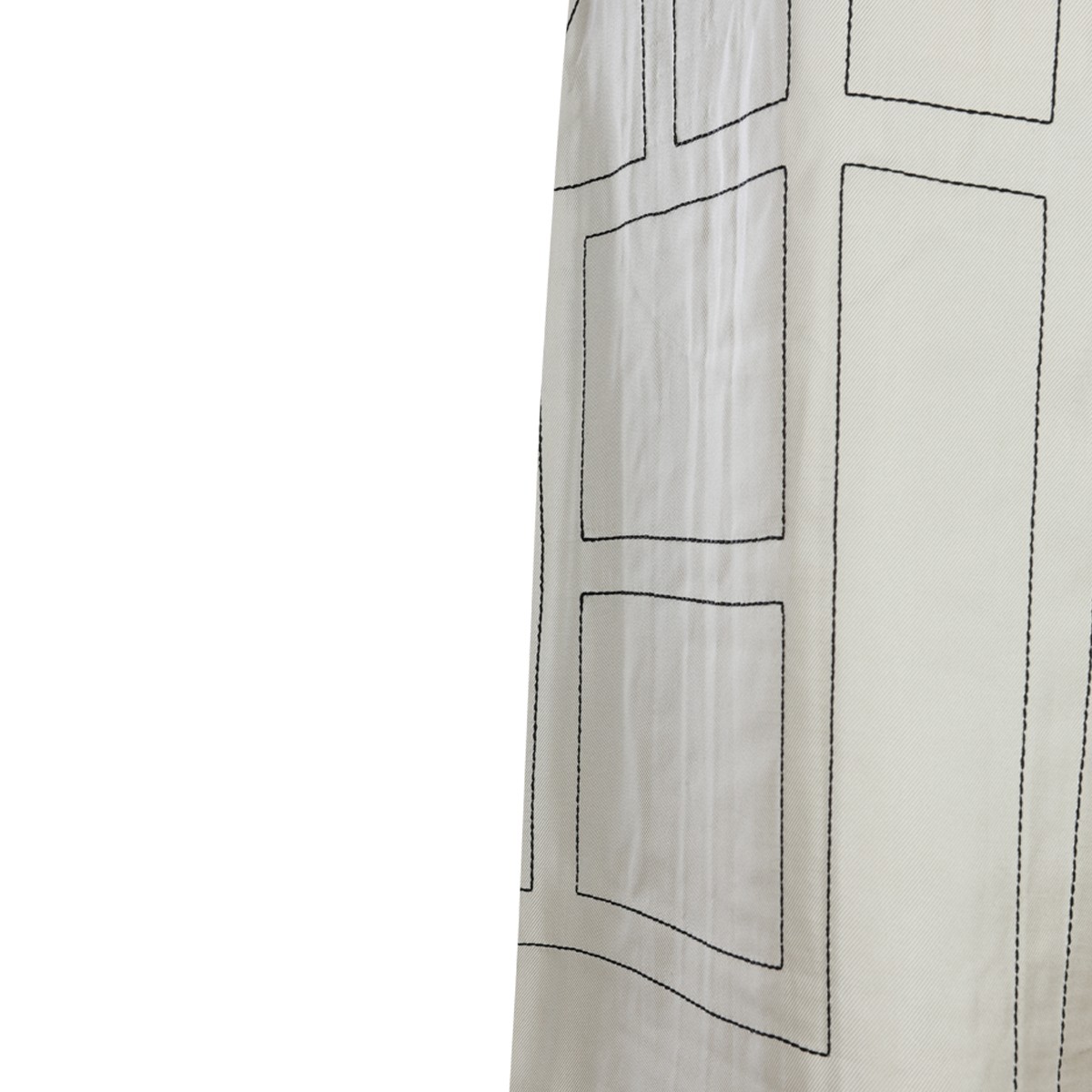 IVORY SILK MONOGRAM BERMUDA SHORTS