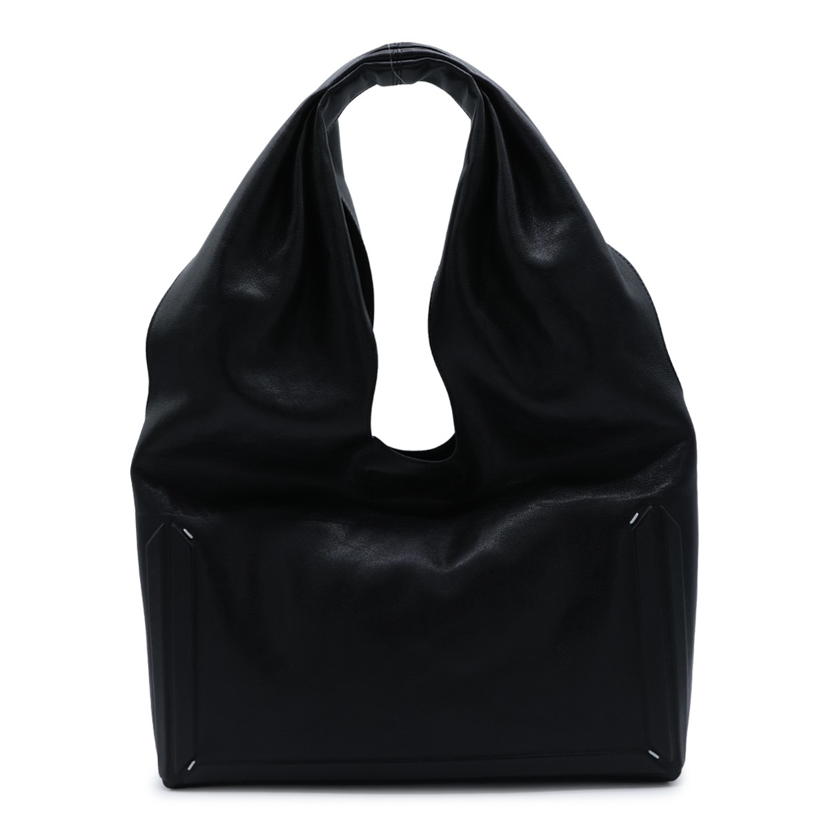 BLACK LEATHER BOX BAG...